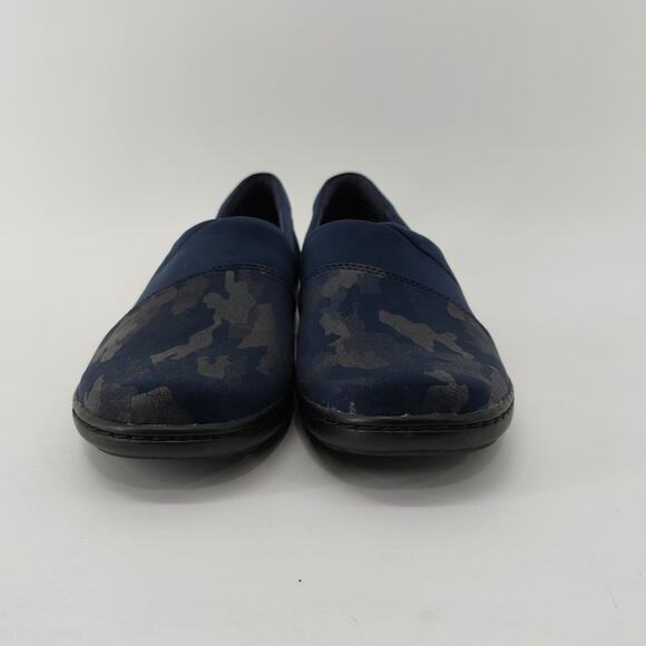 Clarks Cora Heather Interest Camo Navy Blue Loafers Size 8 - Picture 7 of 13